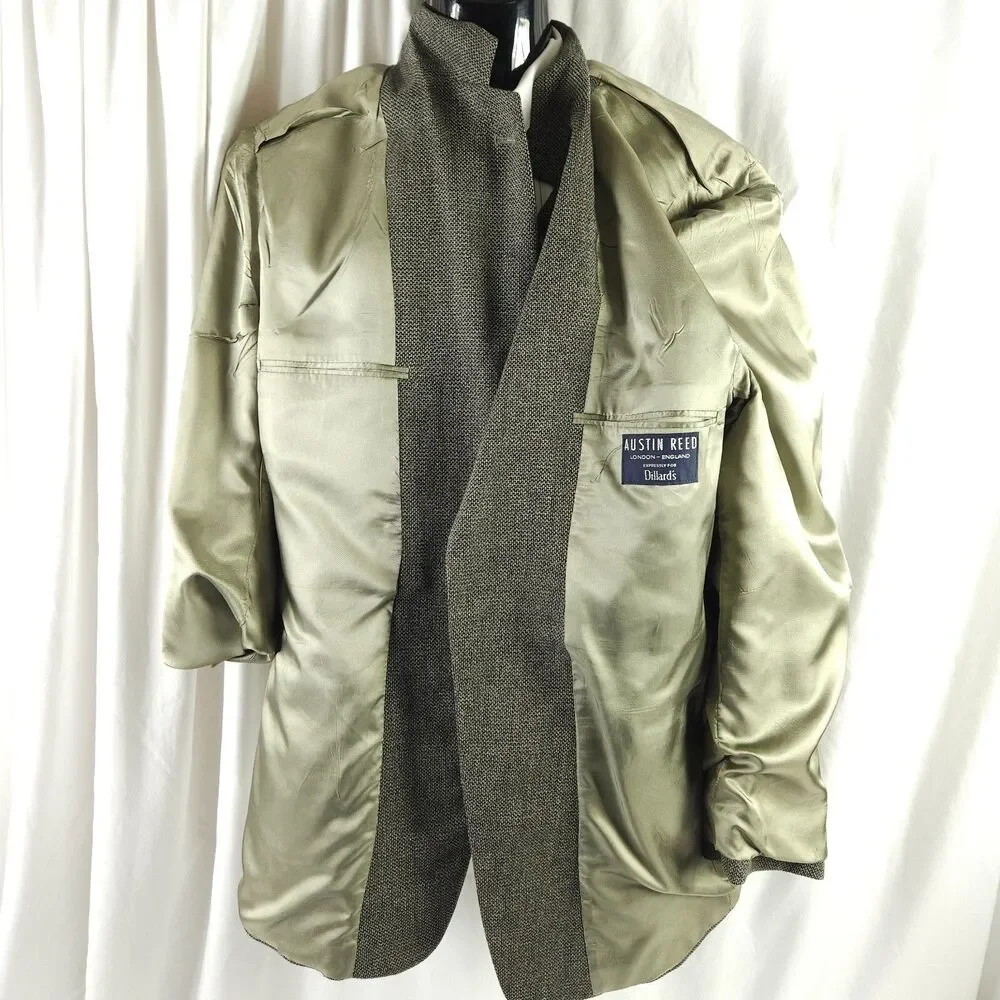 Austin Reed Men's Gray Wool Sport Coat‎ Blazer Size 46L 2 Button